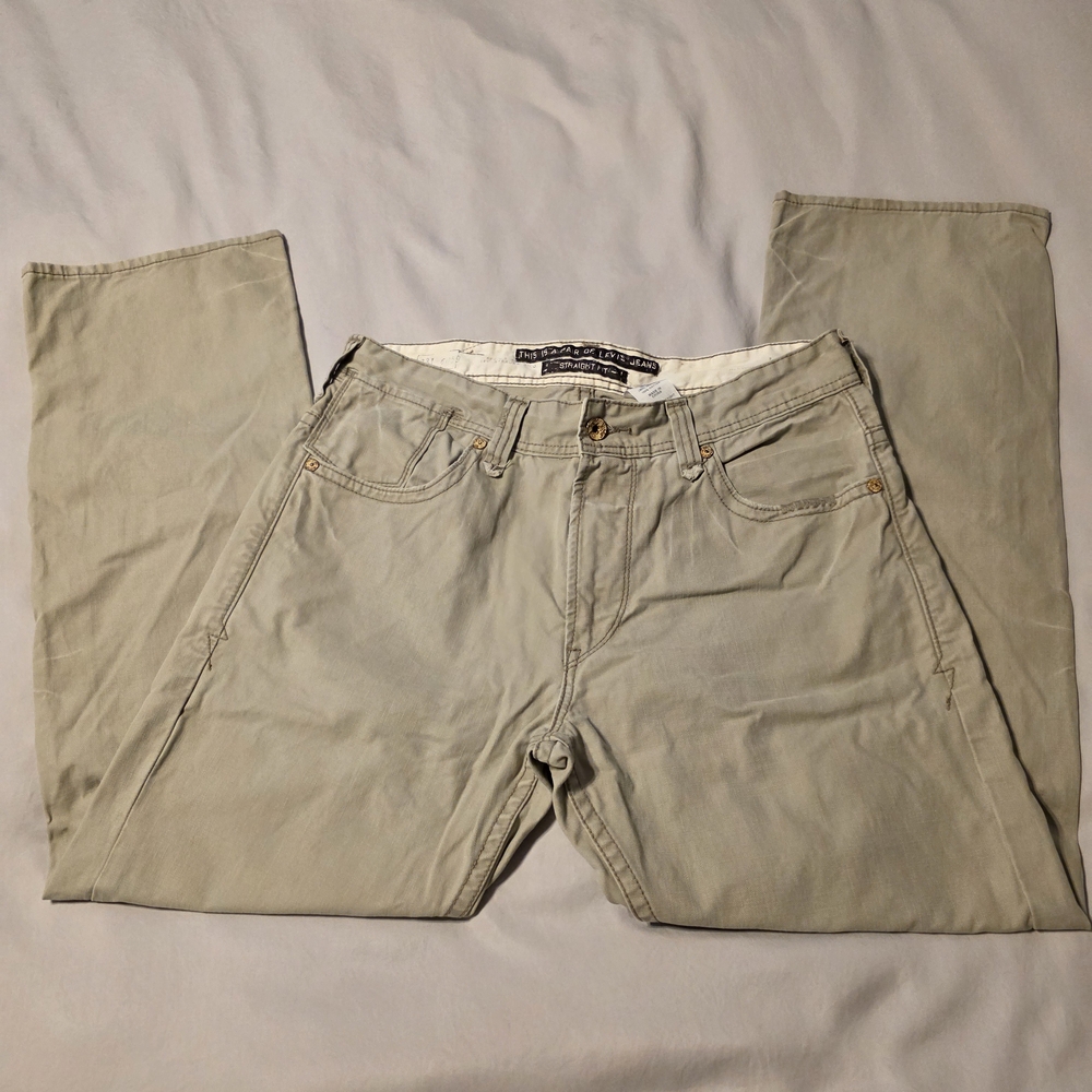 Levi's Men's Jeans Straight Leg Light Khaki Size 34x32